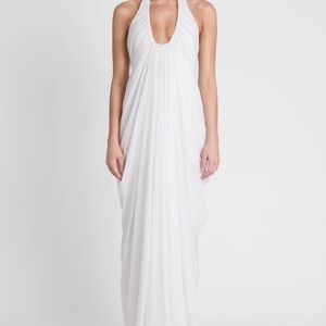 Elegant White Halter Maxi Dress